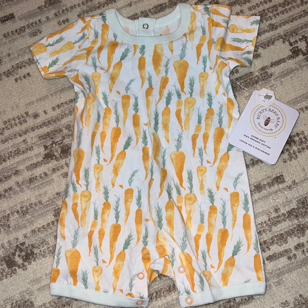 3-6 month carrot onesie NWT Burt’s bees